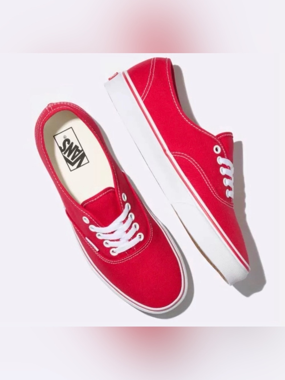 Brand New Vans Red Canvas Low-Top Sneakers size 9.5